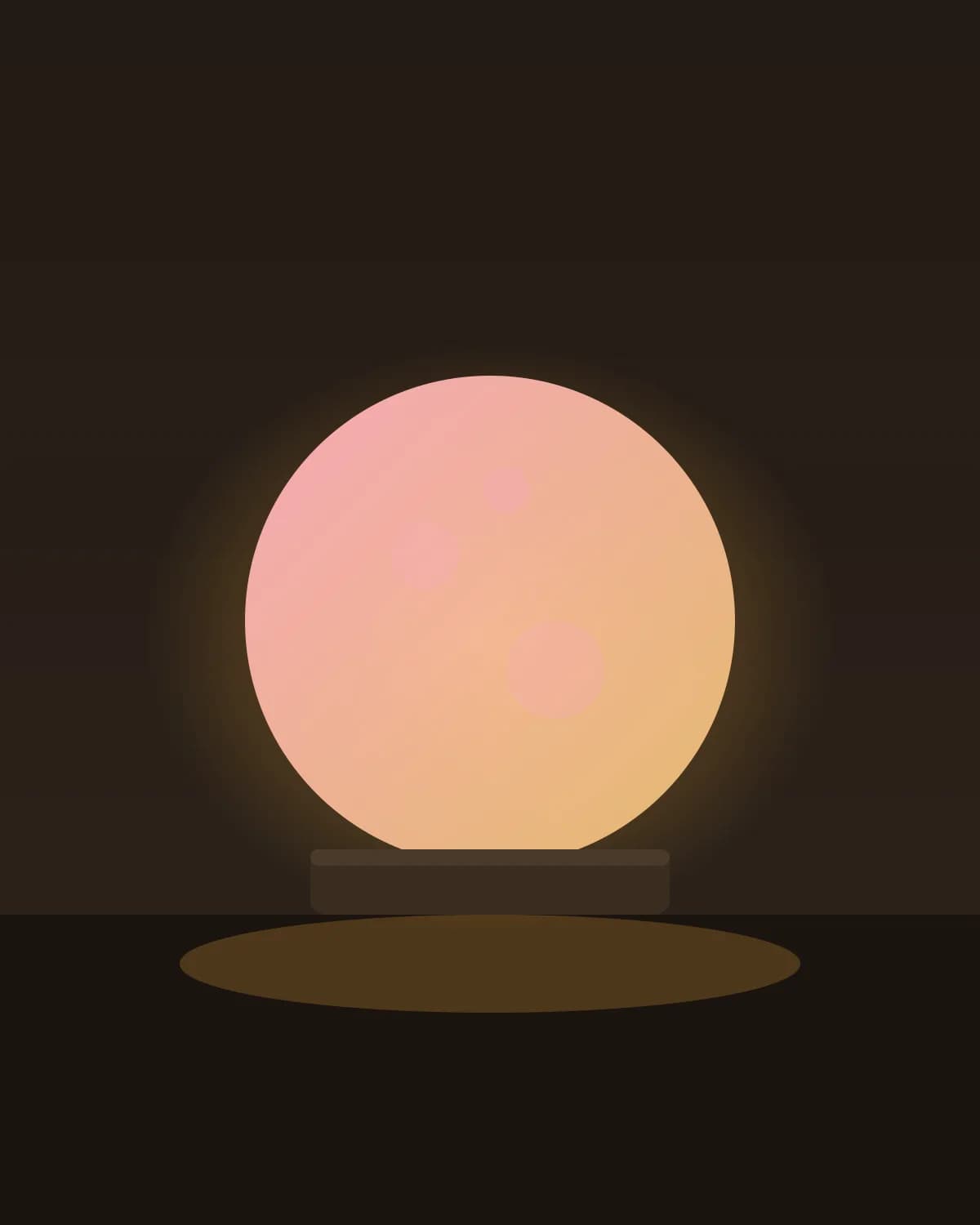 Harvest Moon lamp, glowing