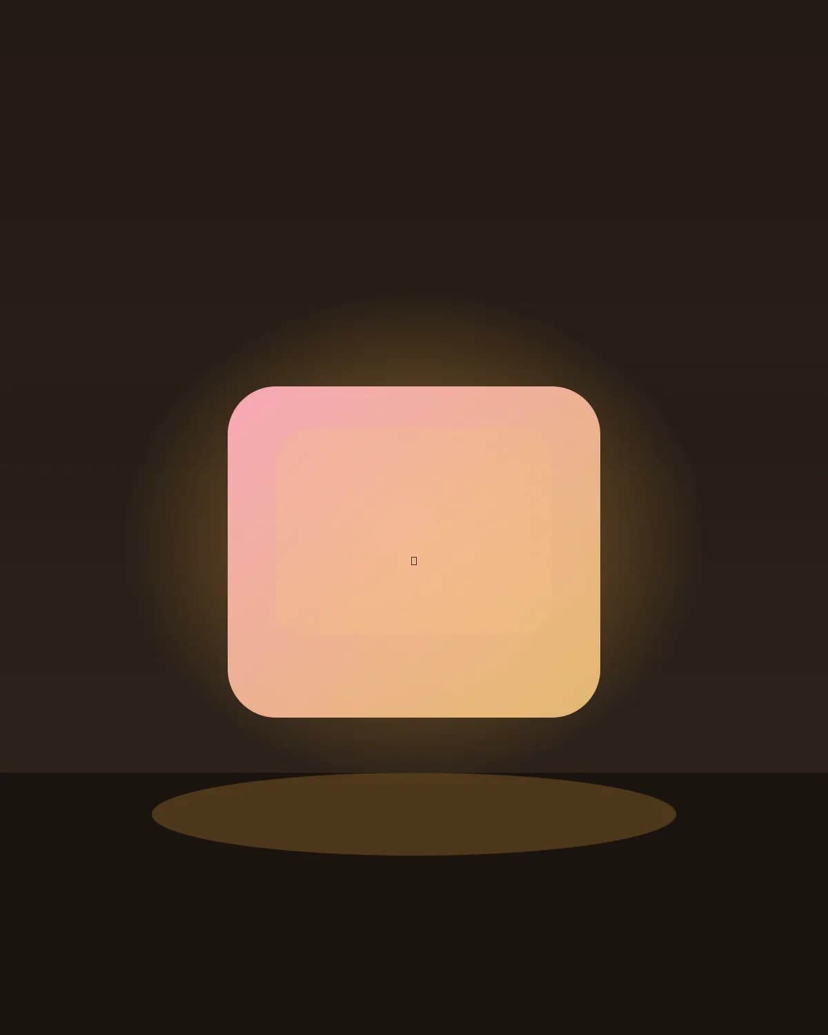 Sunset artisan keycap in Dusty rose, glowing warm amber in a dark room